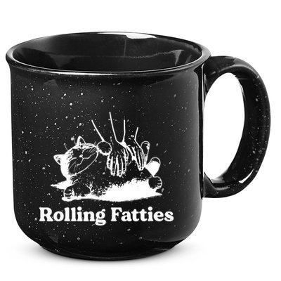 Rolling Fatties Cat Funny Cat Lovers 15oz Campfire Ceramic Mug