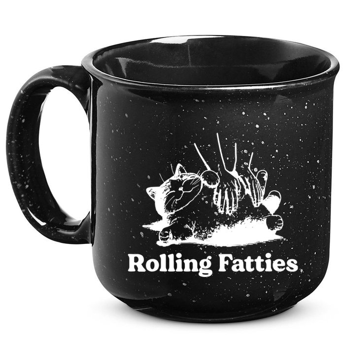 Rolling Fatties Cat Funny Cat Lovers 15oz Campfire Ceramic Mug
