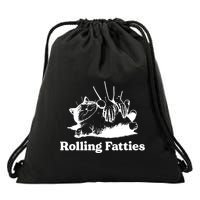 Rolling Fatties Cat Funny Cat Lovers Drawstring Bag