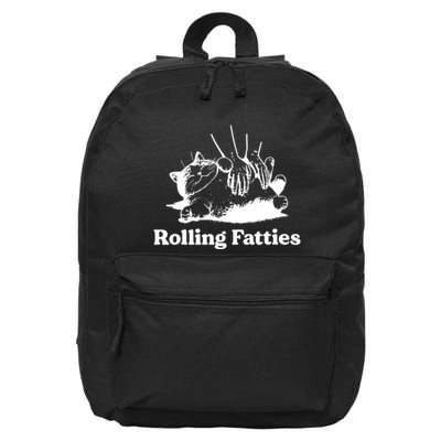 Rolling Fatties Cat Funny Cat Lovers 16 in Basic Backpack