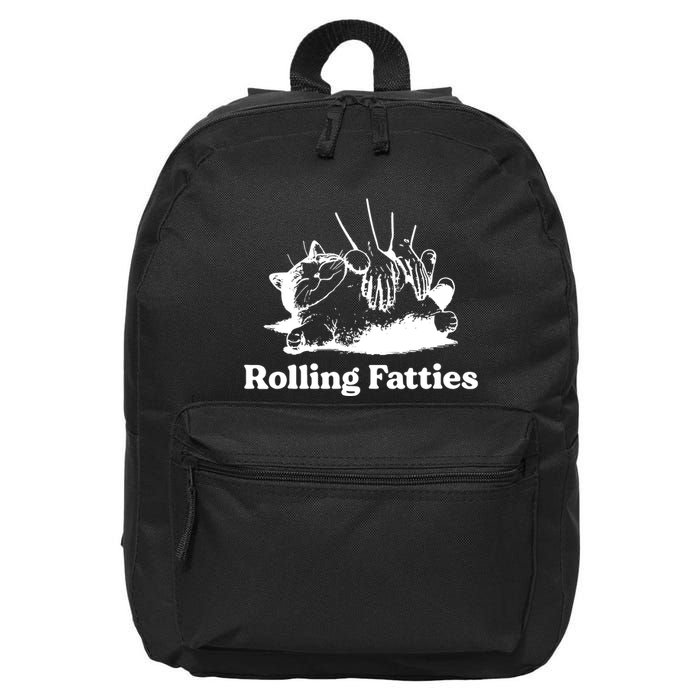 Rolling Fatties Cat Funny Cat Lovers 16 in Basic Backpack