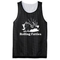 Rolling Fatties Cat Funny Cat Lovers Mesh Reversible Basketball Jersey Tank