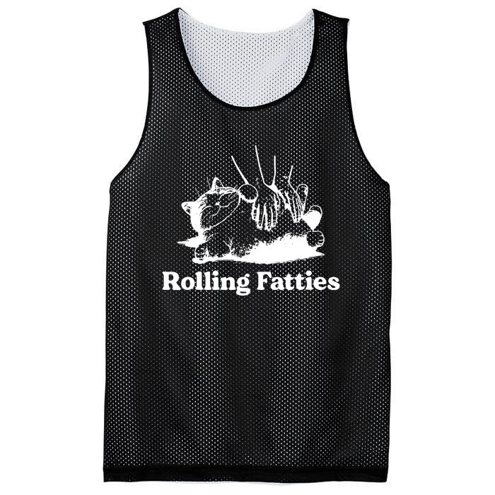 Rolling Fatties Cat Funny Cat Lovers Mesh Reversible Basketball Jersey Tank