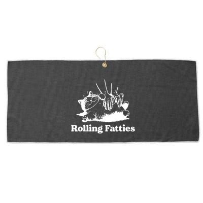 Rolling Fatties Cat Funny Cat Lovers Large Microfiber Waffle Golf Towel