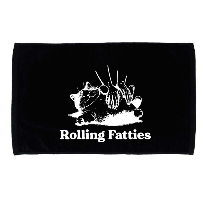 Rolling Fatties Cat Funny Cat Lovers Microfiber Hand Towel