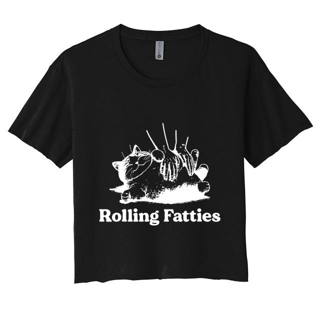 Rolling Fatties Cat Funny Cat Lovers Crop Top