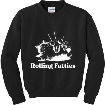 Rolling Fatties Cat Funny Cat Lovers Kids Sweatshirt