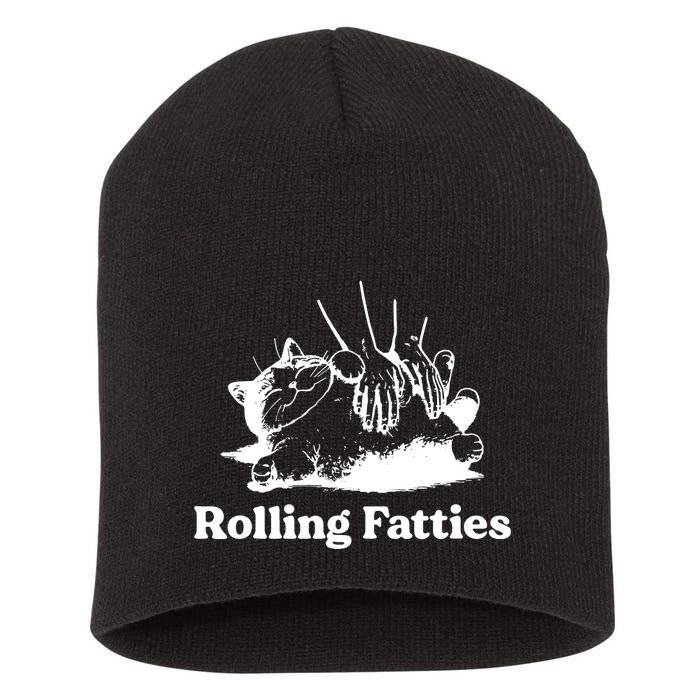 Rolling Fatties Cat Funny Cat Lovers Short Acrylic Beanie