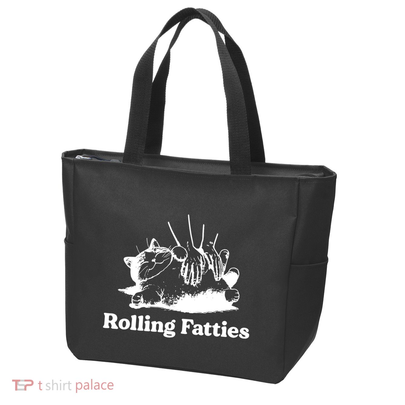 Rolling Fatties Cat Funny Cat Lovers Zip Tote Bag
