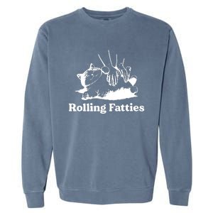 Rolling Fatties Cat Funny Cat Lovers Garment-Dyed Sweatshirt