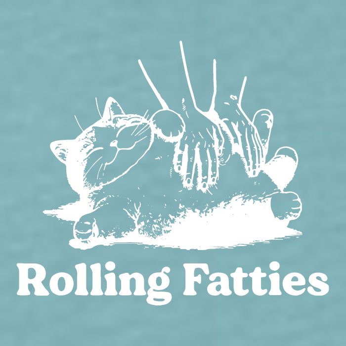 Rolling Fatties Cat Funny Cat Lovers Sueded Cloud Jersey T-Shirt