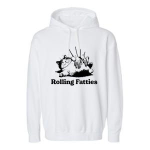 Rolling Fatties Cat Funny Cat Lovers Garment-Dyed Fleece Hoodie