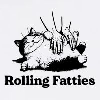 Rolling Fatties Cat Funny Cat Lovers Garment-Dyed Sweatshirt
