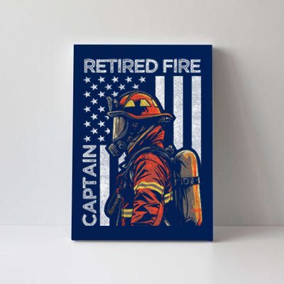 Retired Fire Captain Firefighter Retirement American Flag Canvas