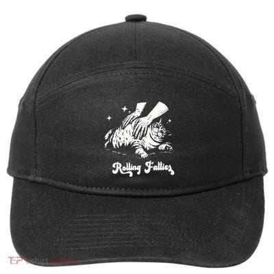 Rolling Fatties Cat Funny Cat Graphic 7-Panel Snapback Hat