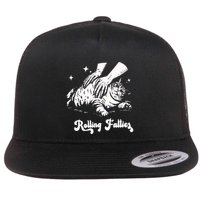 Rolling Fatties Cat Funny Cat Graphic Flat Bill Trucker Hat