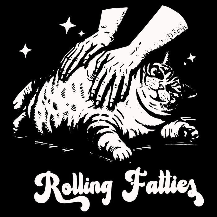 Rolling Fatties Cat Funny Cat Graphic Flat Bill Trucker Hat
