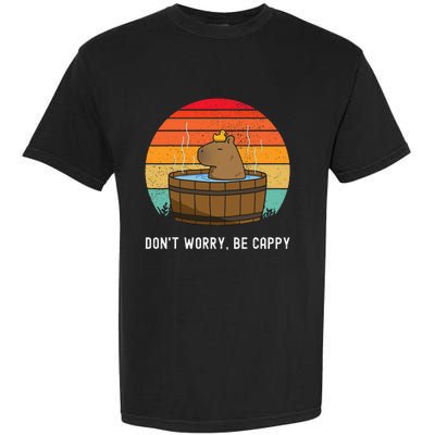 Retro Funny Capybara DonT Worry Be Capy Garment-Dyed Heavyweight T-Shirt