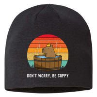 Retro Funny Capybara DonT Worry Be Capy Sustainable Beanie