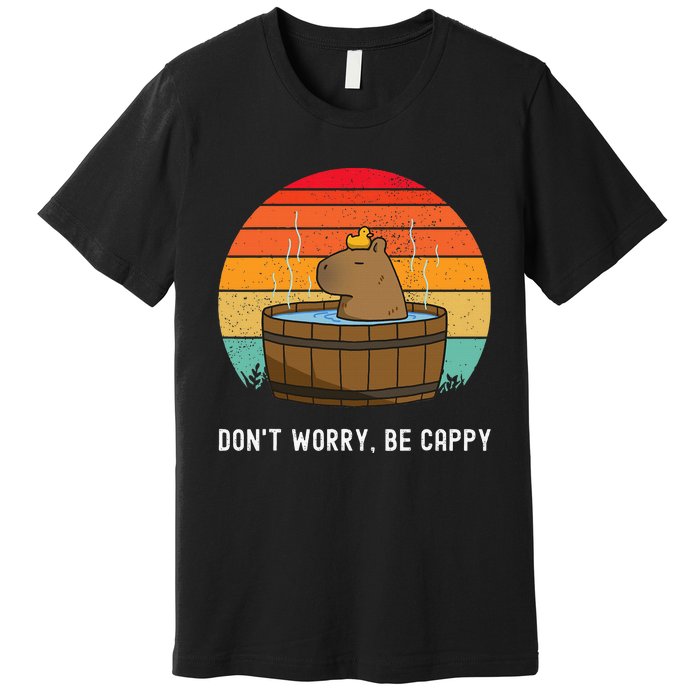 Retro Funny Capybara DonT Worry Be Capy Premium T-Shirt