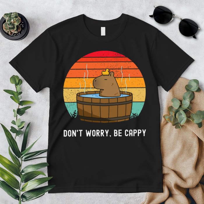 Retro Funny Capybara DonT Worry Be Capy Premium T-Shirt