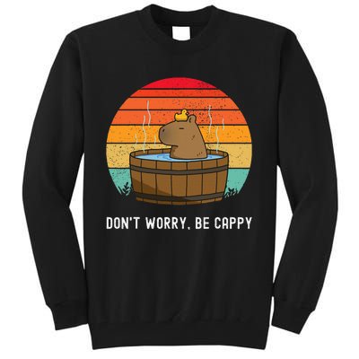 Retro Funny Capybara DonT Worry Be Capy Tall Sweatshirt