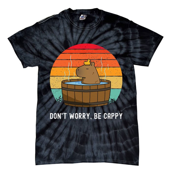 Retro Funny Capybara DonT Worry Be Capy Tie-Dye T-Shirt