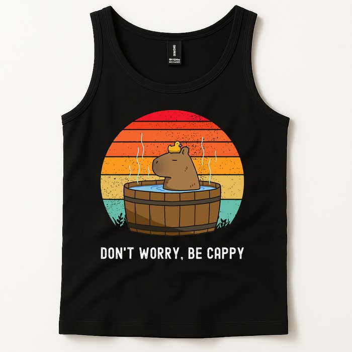 Retro Funny Capybara DonT Worry Be Capy Tank Top