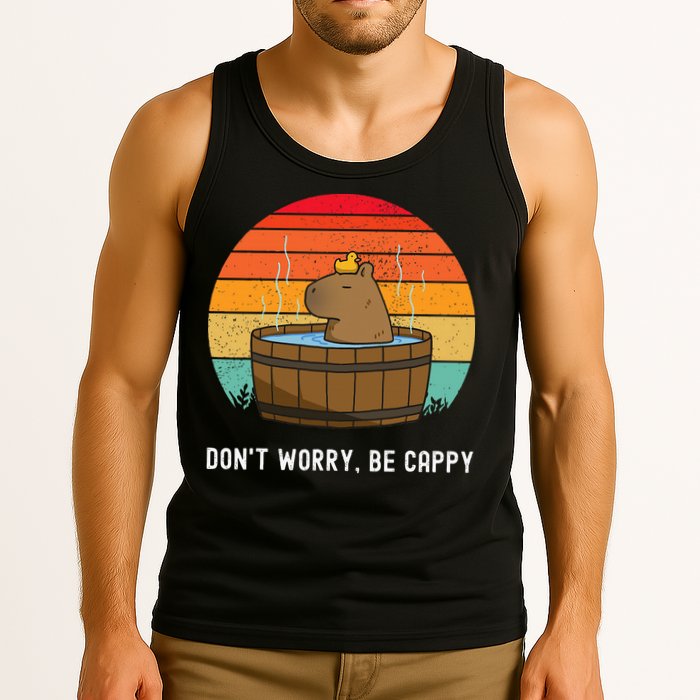 Retro Funny Capybara DonT Worry Be Capy Tank Top