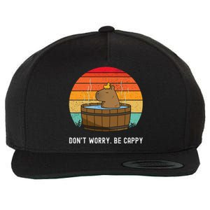 Retro Funny Capybara DonT Worry Be Capy Wool Snapback Cap