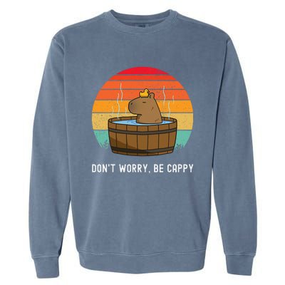 Retro Funny Capybara DonT Worry Be Capy Garment-Dyed Sweatshirt