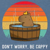 Retro Funny Capybara DonT Worry Be Capy Garment-Dyed Sweatshirt