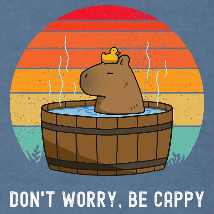 Retro Funny Capybara DonT Worry Be Capy Garment-Dyed Sweatshirt