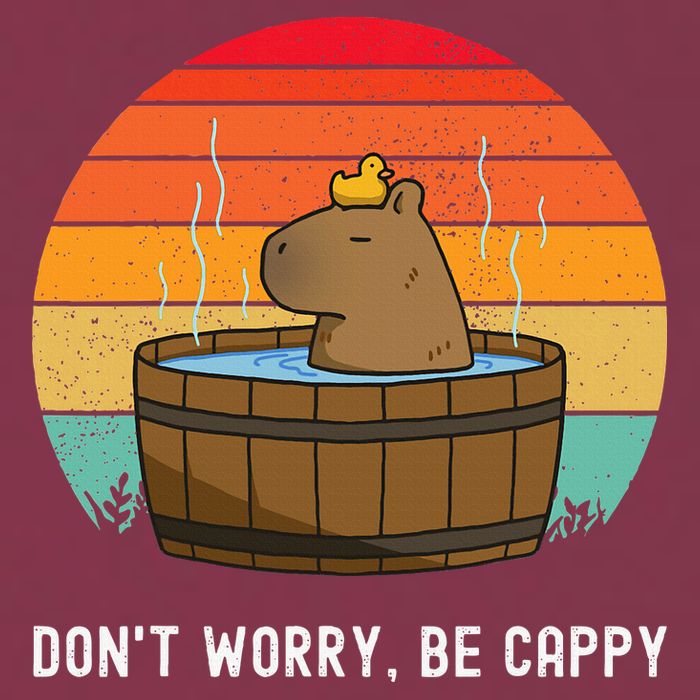 Retro Funny Capybara DonT Worry Be Capy 16oz Travel Tumbler
