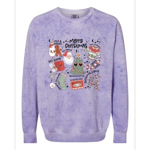 Retro Funny Christmas Santa Claus Cookie Ugly Christmas Sweaters Gift Colorblast Crewneck Sweatshirt