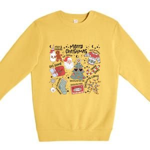 Retro Funny Christmas Santa Claus Cookie Ugly Christmas Sweaters Gift Premium Crewneck Sweatshirt