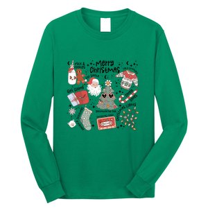 Retro Funny Christmas Santa Claus Cookie Ugly Christmas Sweaters Gift Long Sleeve Shirt