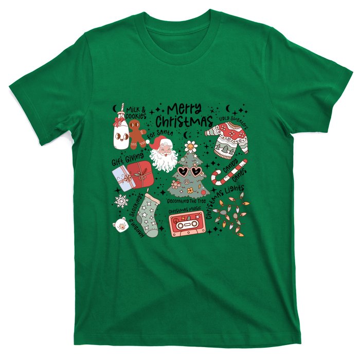 Retro Funny Christmas Santa Claus Cookie Ugly Christmas Sweaters Gift T-Shirt