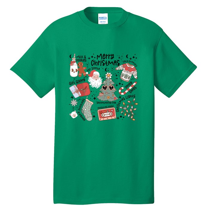 Retro Funny Christmas Santa Claus Cookie Ugly Christmas Sweaters Gift Tall T-Shirt