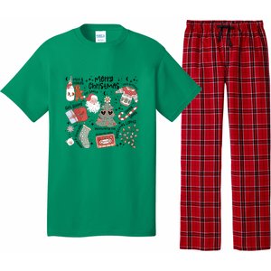 Retro Funny Christmas Santa Claus Cookie Ugly Christmas Sweaters Gift Pajama Set