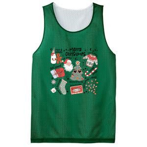 Retro Funny Christmas Santa Claus Cookie Ugly Christmas Sweaters Gift Mesh Reversible Basketball Jersey Tank