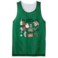 Retro Funny Christmas Santa Claus Cookie Ugly Christmas Sweaters Gift Mesh Reversible Basketball Jersey Tank