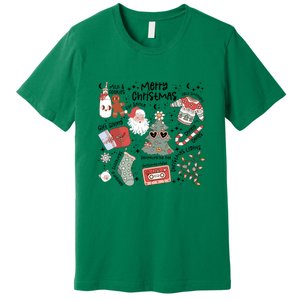 Retro Funny Christmas Santa Claus Cookie Ugly Christmas Sweaters Gift Premium T-Shirt