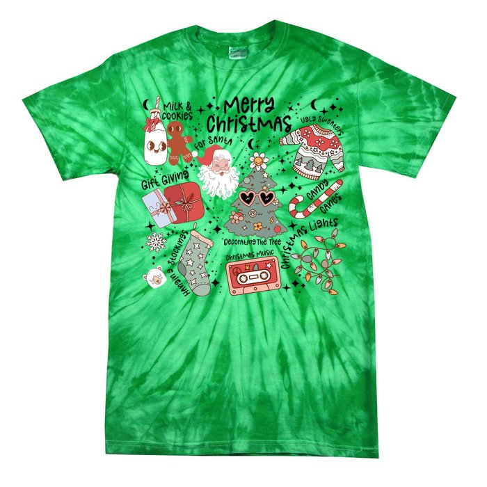 Retro Funny Christmas Santa Claus Cookie Ugly Christmas Sweaters Gift Tie-Dye T-Shirt