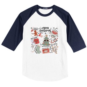 Retro Funny Christmas Santa Claus Cookie Ugly Christmas Sweaters Gift Baseball Sleeve Shirt