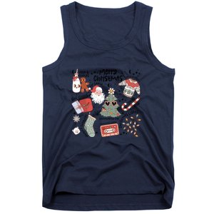 Retro Funny Christmas Santa Claus Cookie Ugly Christmas Sweaters Gift Tank Top