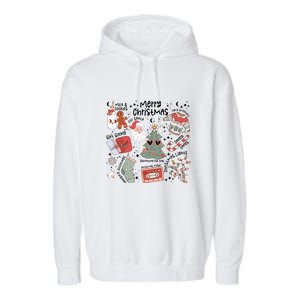 Retro Funny Christmas Santa Claus Cookie Ugly Christmas Sweaters Gift Garment-Dyed Fleece Hoodie