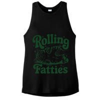 Rolling Fatties Cat Funny Cute Cat Lover Kitten Owner Kitty Ladies PosiCharge Tri-Blend Wicking Tank