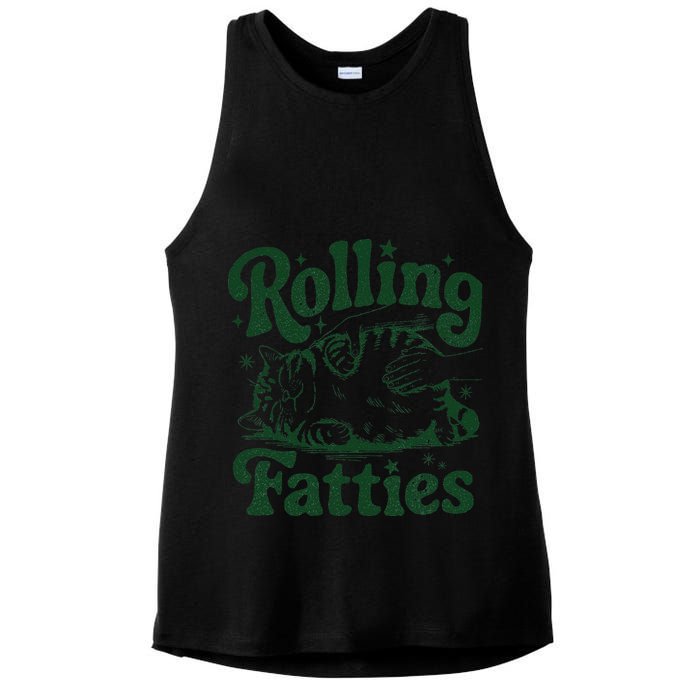 Rolling Fatties Cat Funny Cute Cat Lover Kitten Owner Kitty Ladies PosiCharge Tri-Blend Wicking Tank