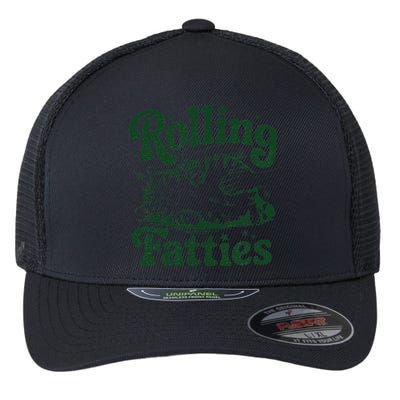 Rolling Fatties Cat Funny Cute Cat Lover Kitten Owner Kitty Flexfit Unipanel Trucker Cap